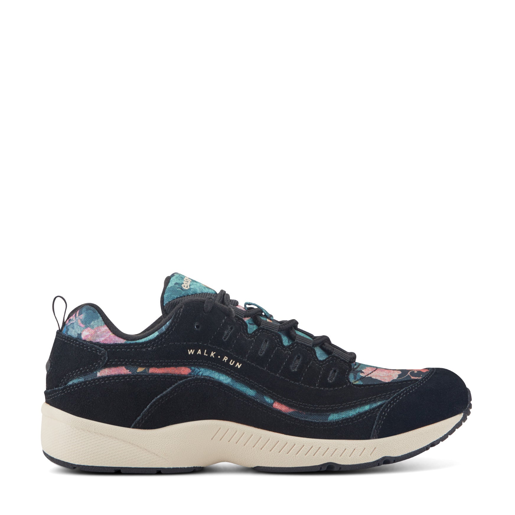 Women's Romy Walking Shoes - Black Suede/Floral | Easy Spirit
