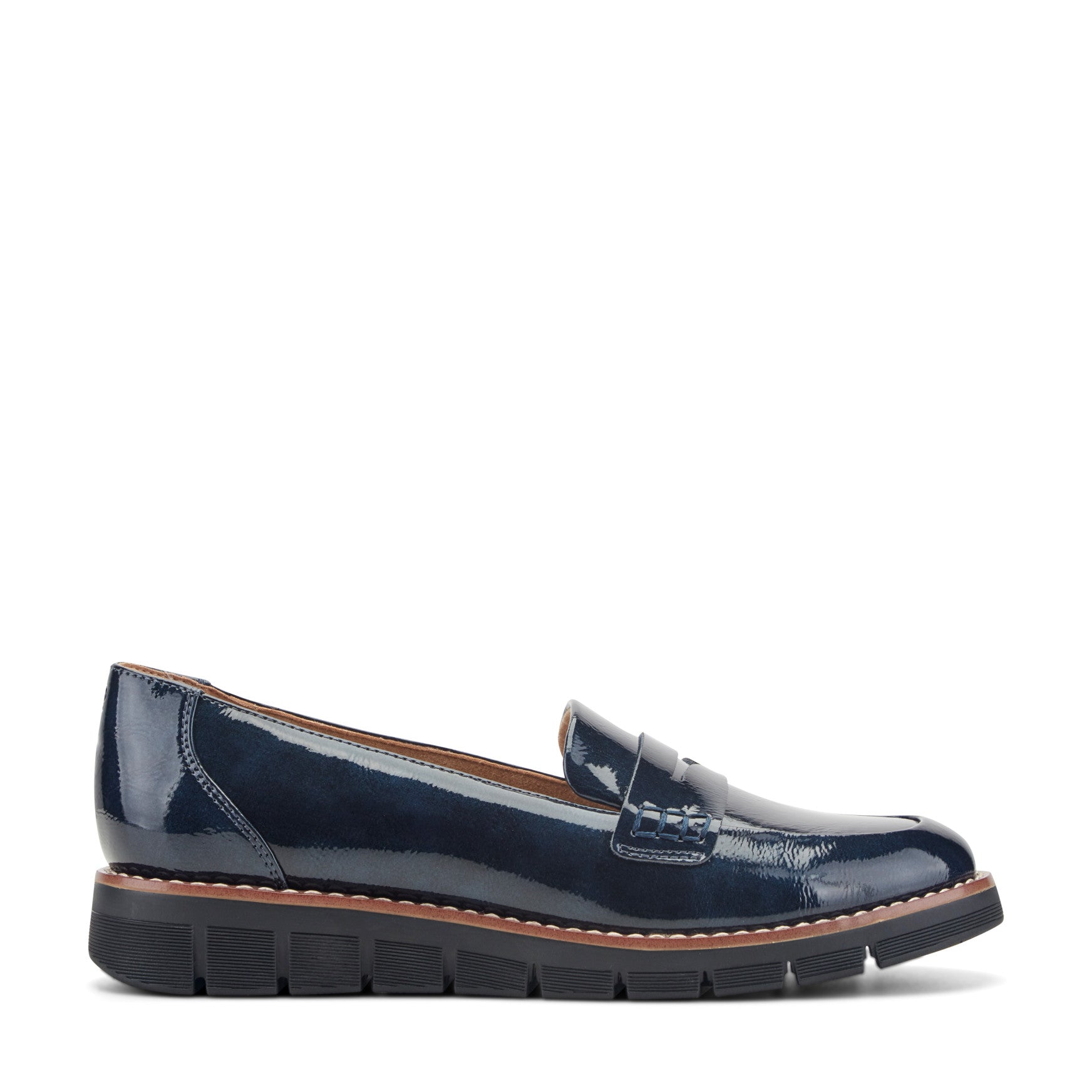 Women's Velia Casual Slip On Loafers - Navy Patent | Easy Spirit