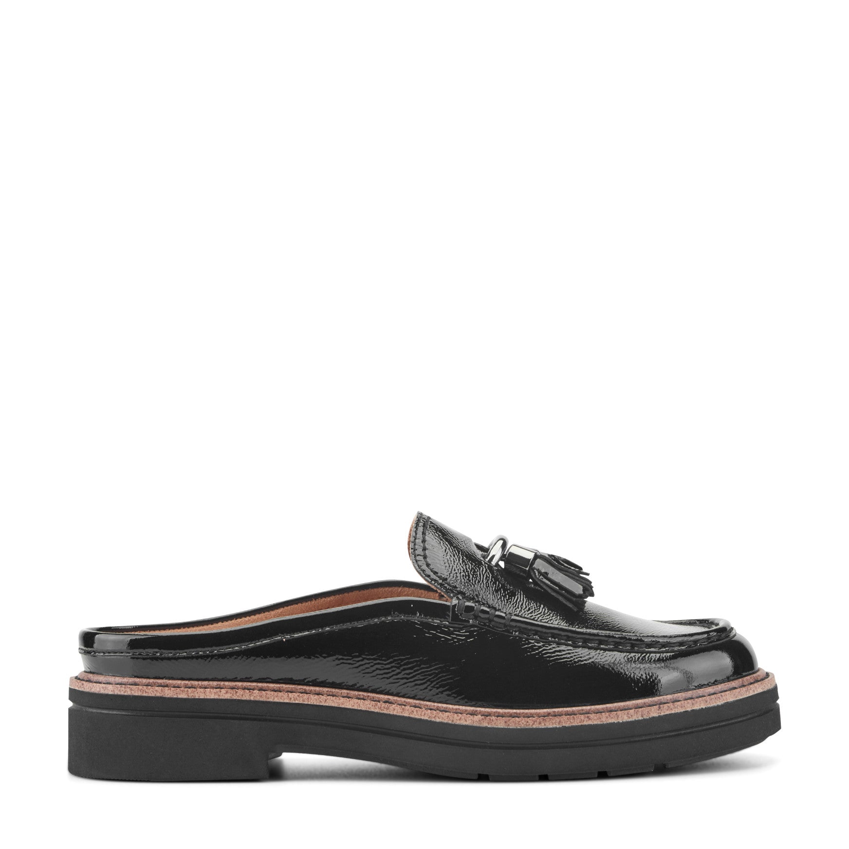 Women's Zarina Tassel Loafer Mules - Black Patent Leather | Easy