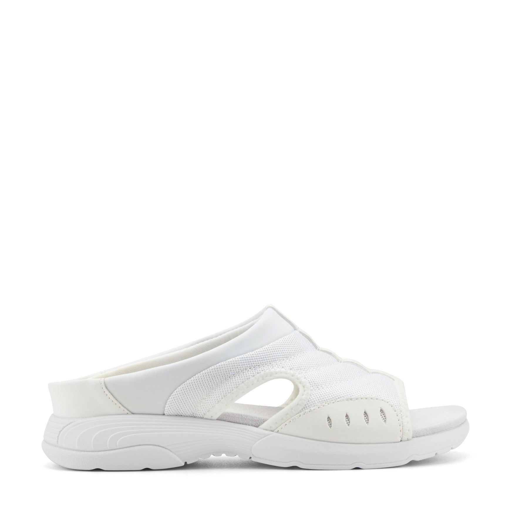 Women's Traciee Slip On Sandals - White Multi Fabric | Easy Spirit