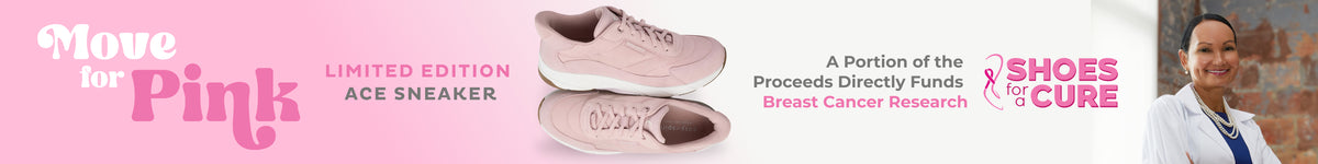Breast Cancer Awareness promotional banner featuring a limited-edition Ace sneaker.