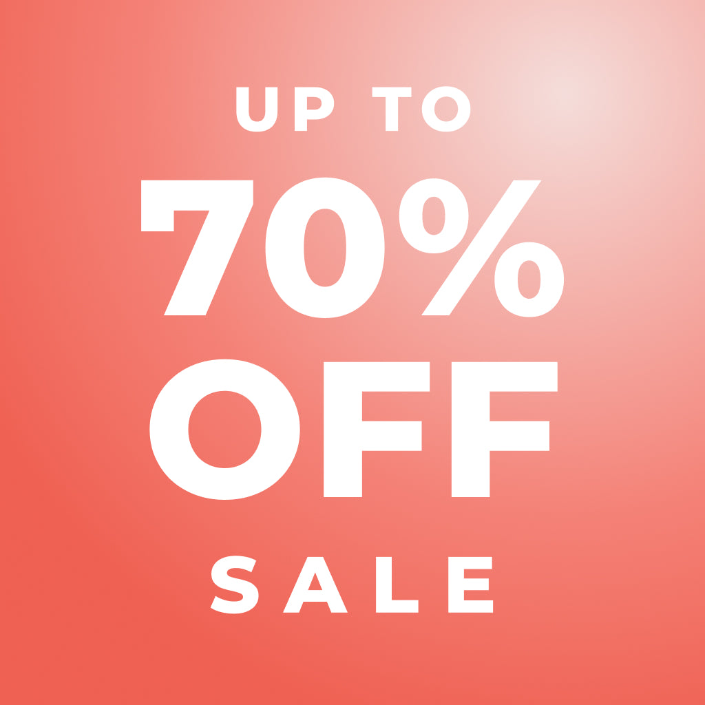 Promotional banner for up to 70% off sale