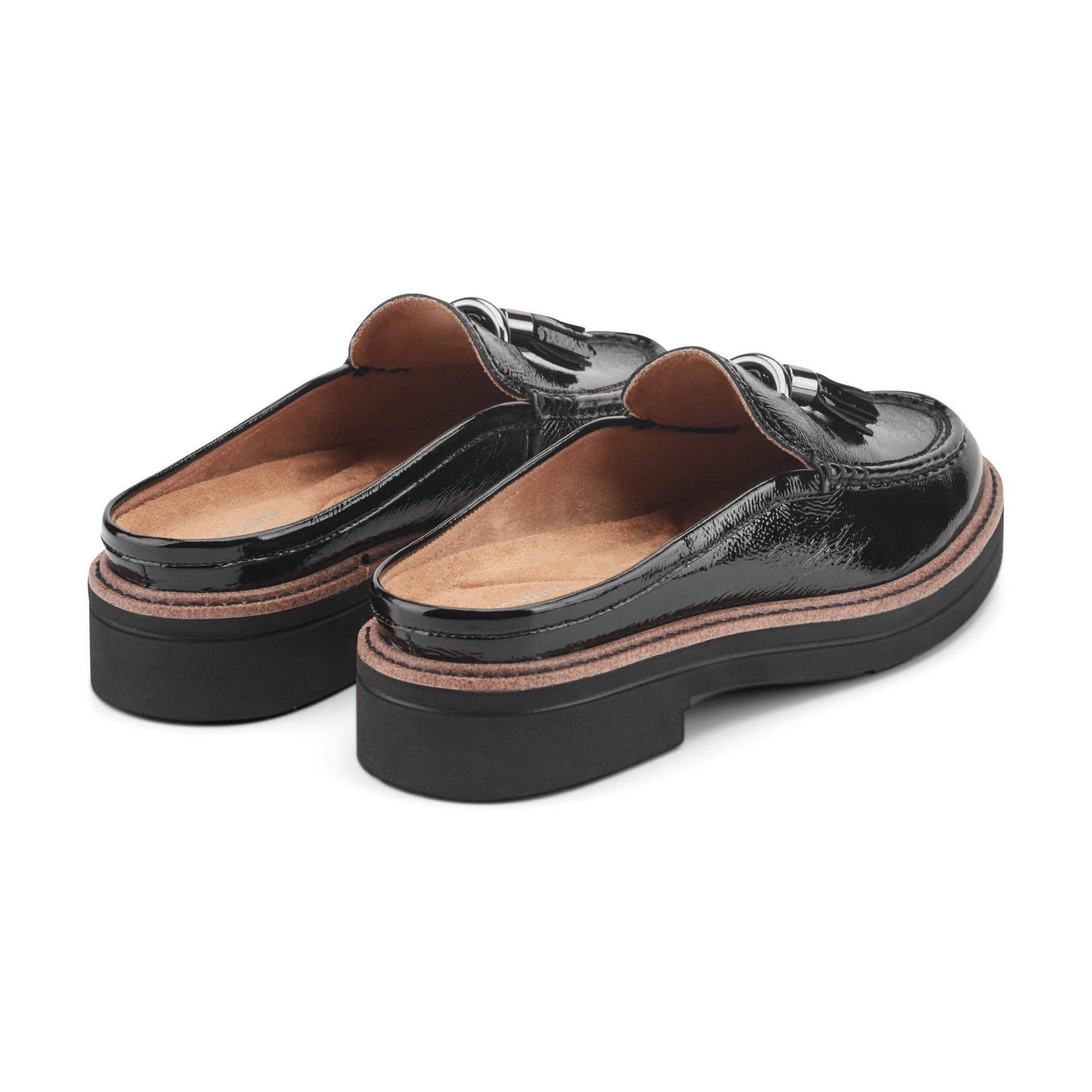 Women's Zarina Tassel Loafer Mules - Black Patent Leather | Easy