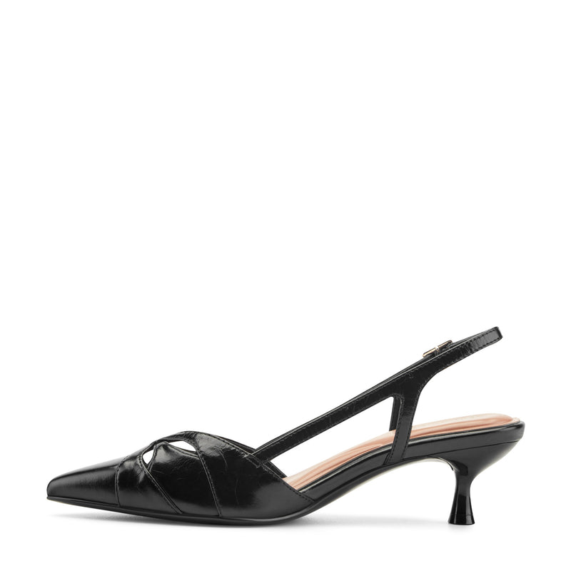 black slingback dress shoes SHOBOO Women's Bow Heels Pointed Toe Kitten Pumps with Elastic Strap The Stood My Ground Black Patent Pointed Toe Slingback Heels bring bold confidence with a sleek ASOS DESIGN Pretty lace up
