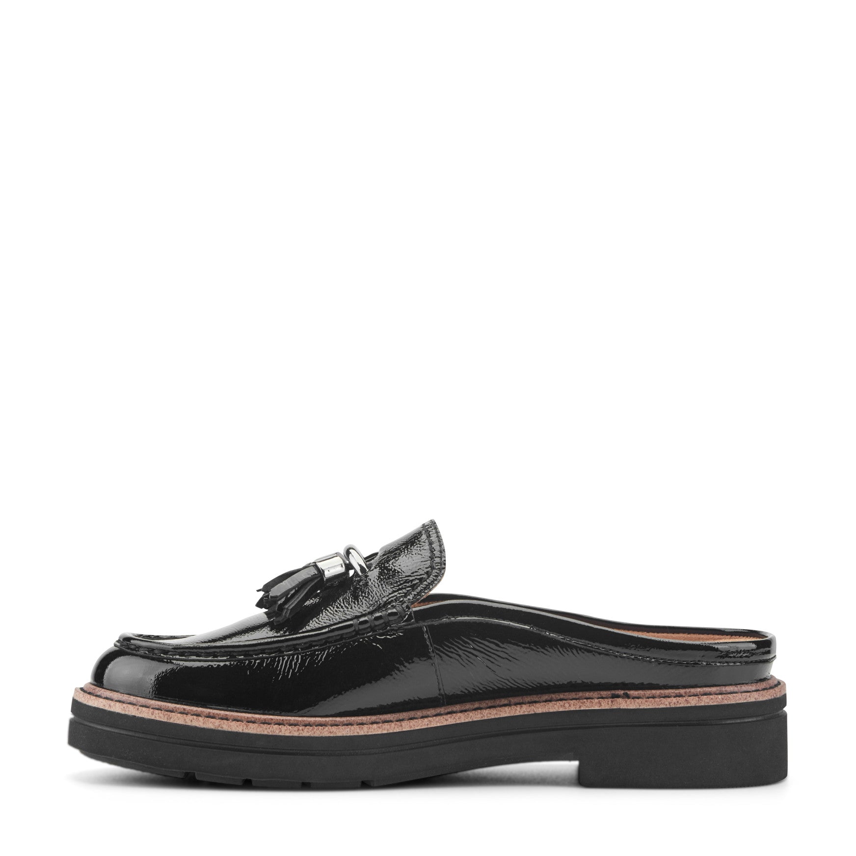 Women's Zarina Tassel Loafer Mules - Black Patent Leather | Easy