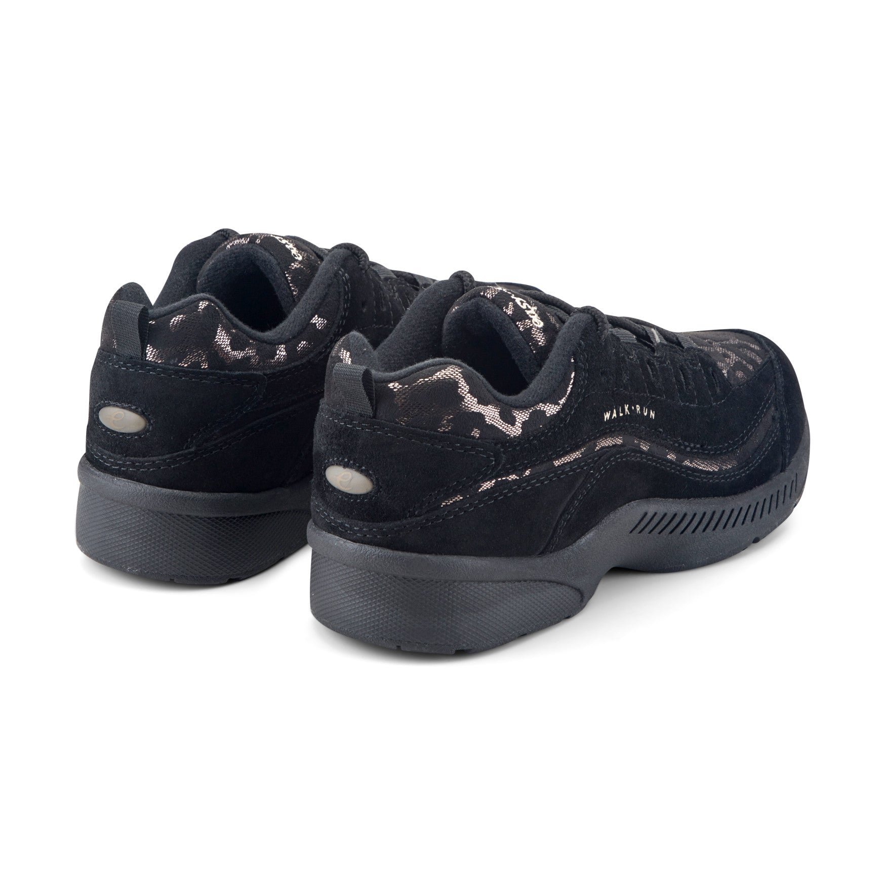 Women's Romy Walking Shoes - Black Suede/Leopard | Easy Spirit