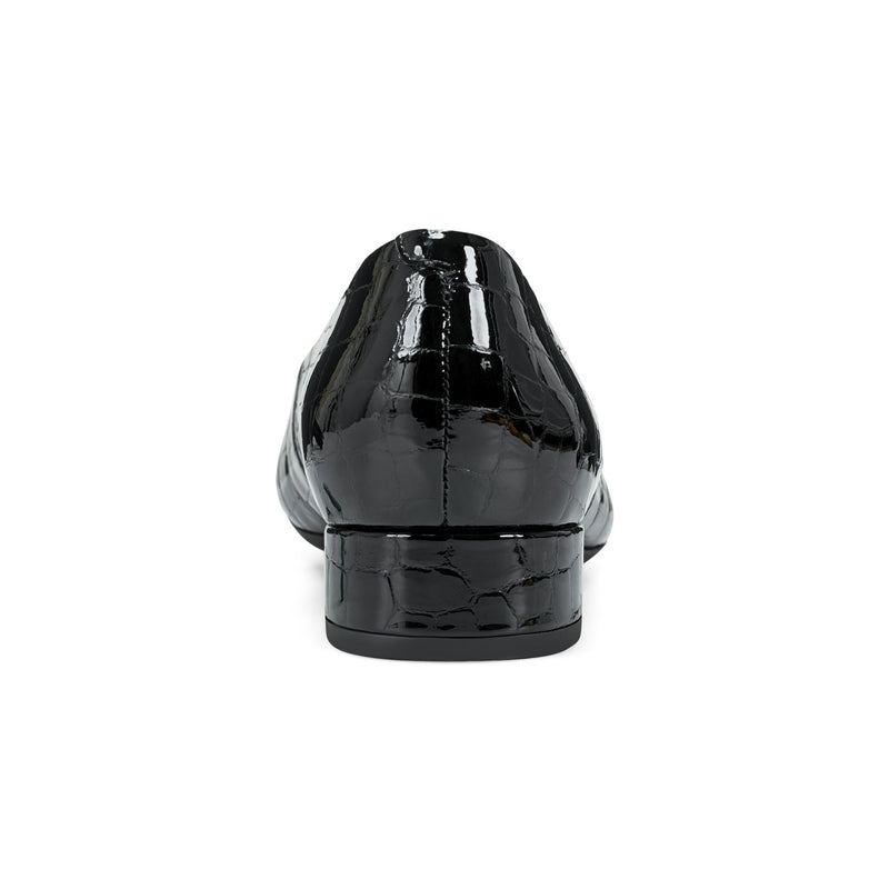 Women's Caldise Low Heel Dress Shoes - Black Croco Patent | Easy Spirit Women's Caldise Low Heel Dress Shoes - Black Croco Patent | Easy Spirit
