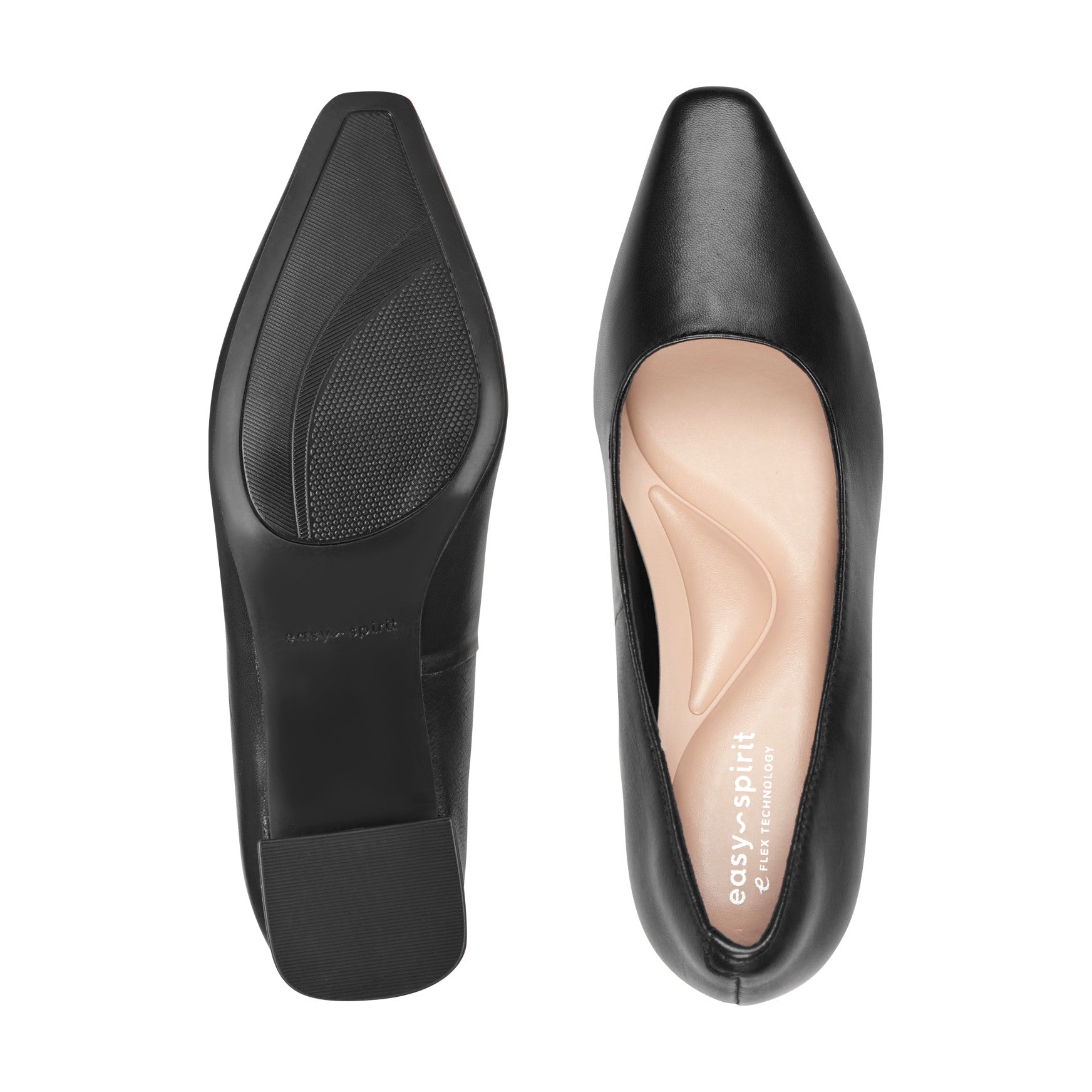 Women's Dorian Block Heel Pumps - Black Leather | Easy Spirit