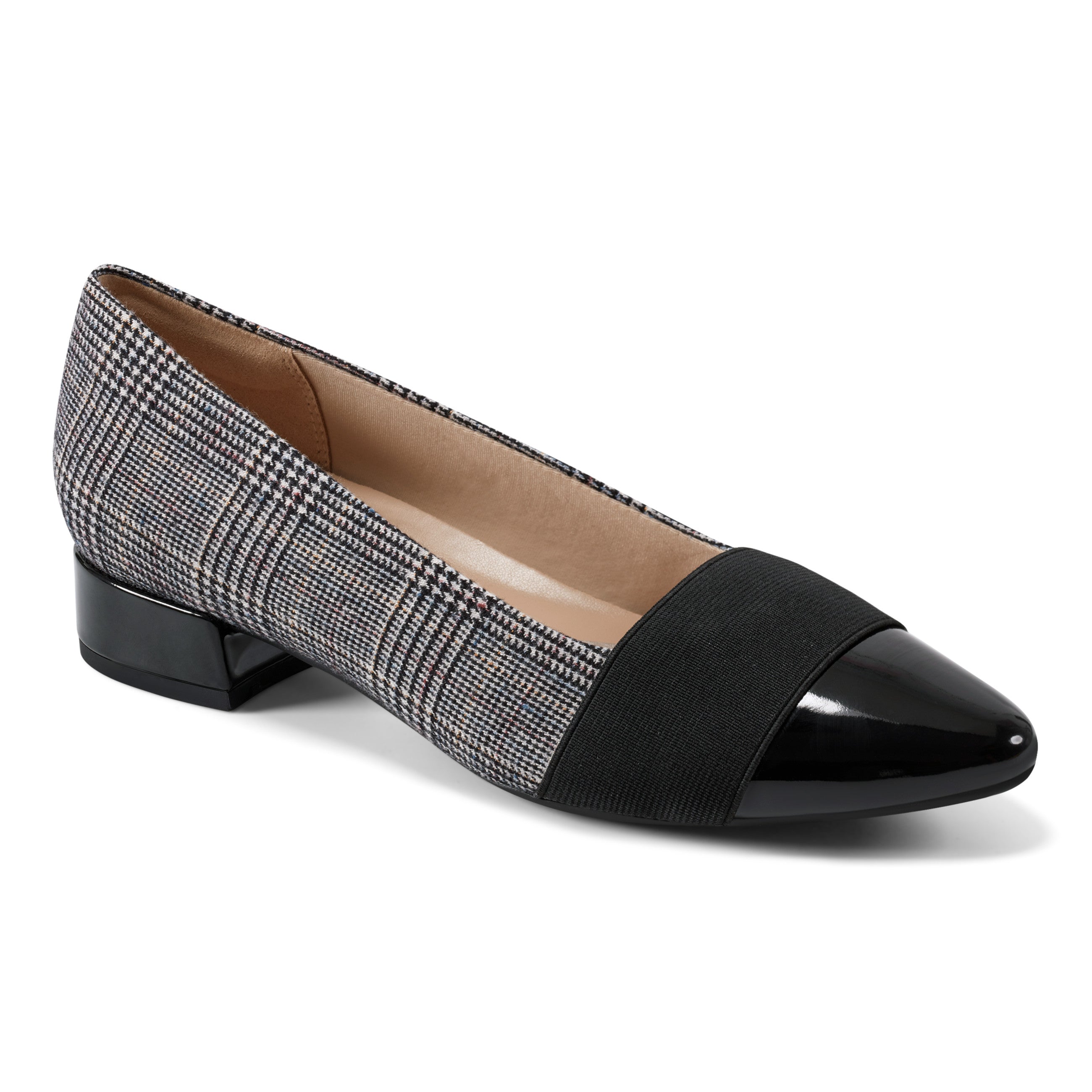 easy spirit Casta Cap Toe Dress Pumps Black/Grey Plaid New Arrivals easy spirit Casta Cap Toe Dress Pumps Black/Grey Plaid New Arrivals