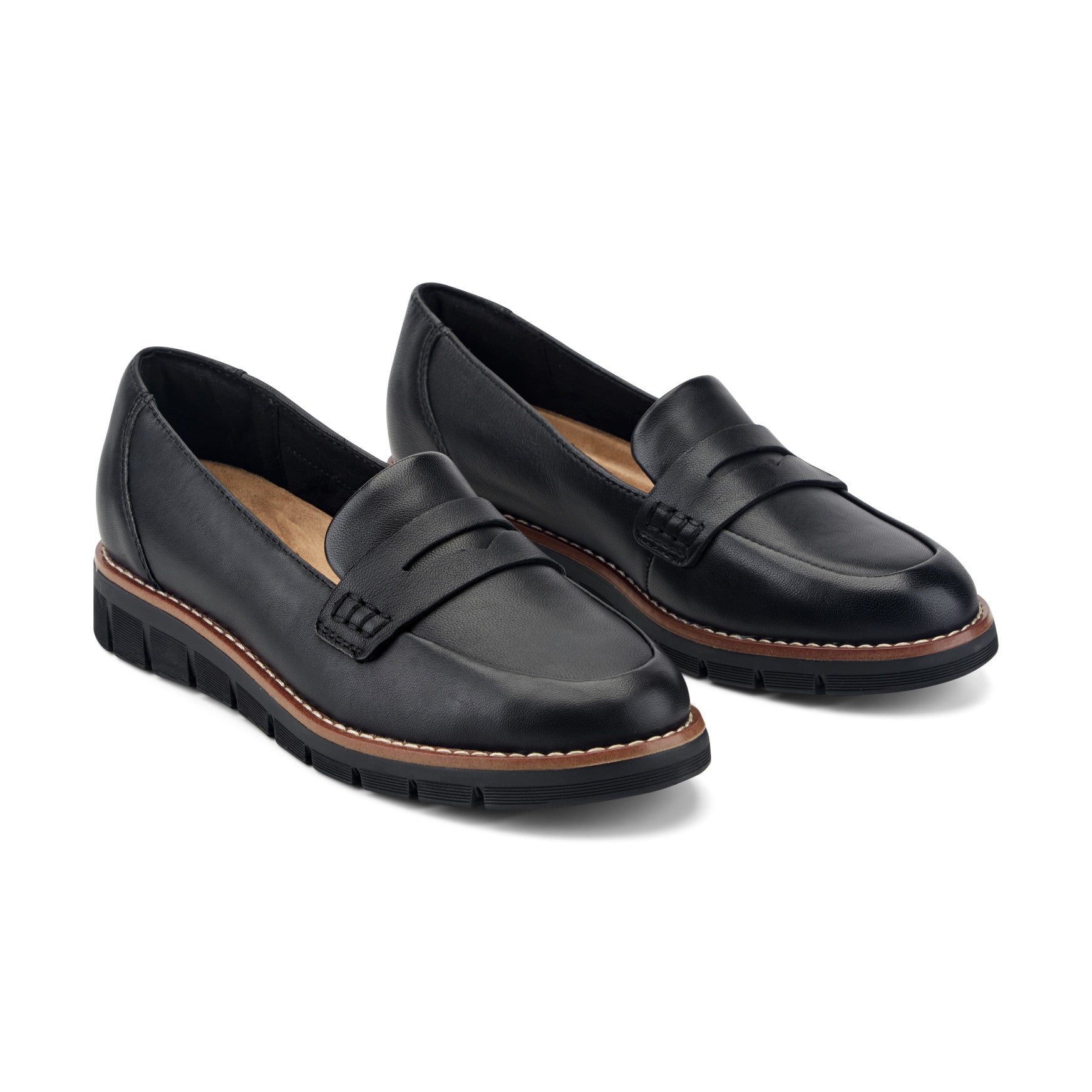 Women's Velia Casual Slip On Loafers - Black Leather | Easy Spirit