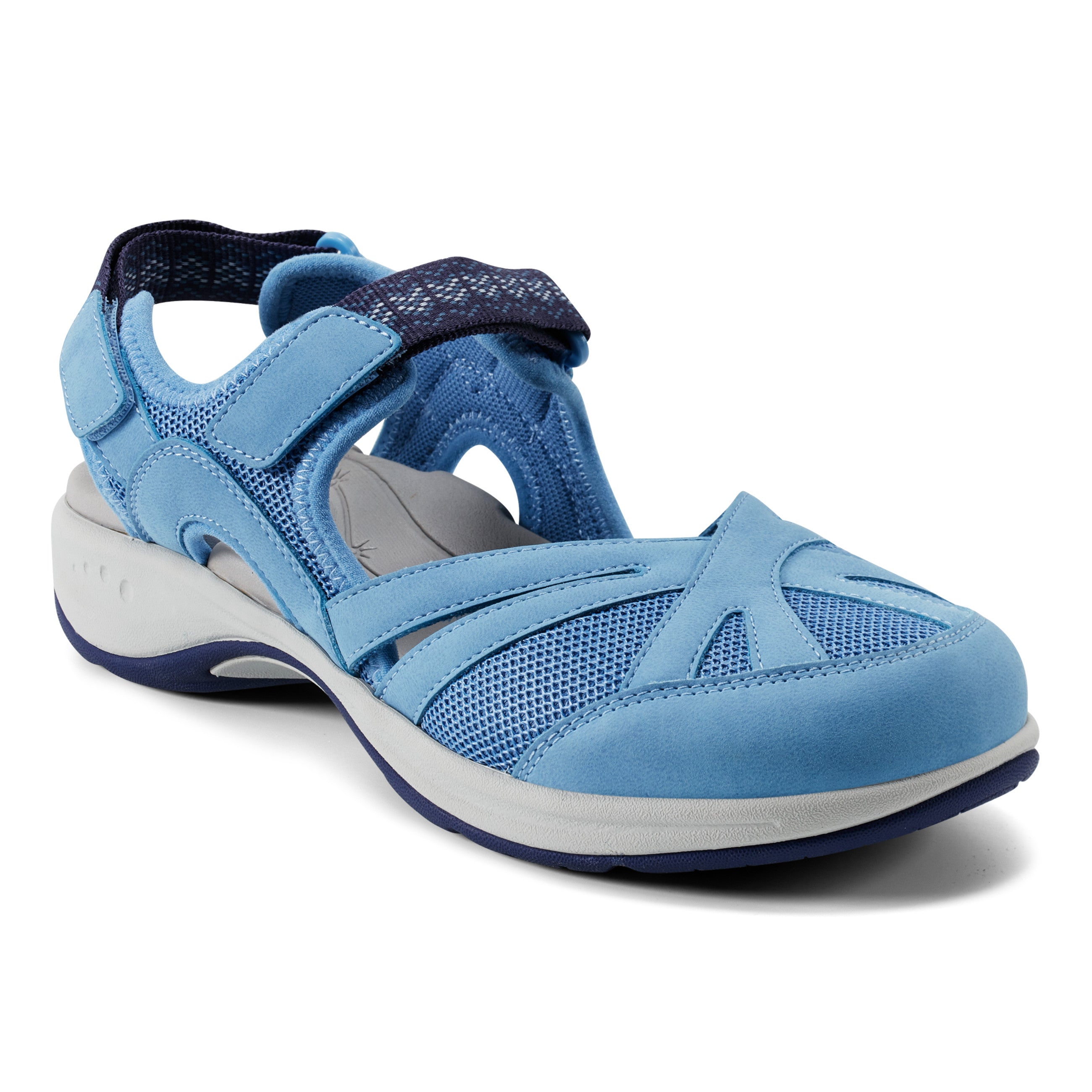 easy spirit Splash Flat Hiking Sandals Medium Blue Sale Black