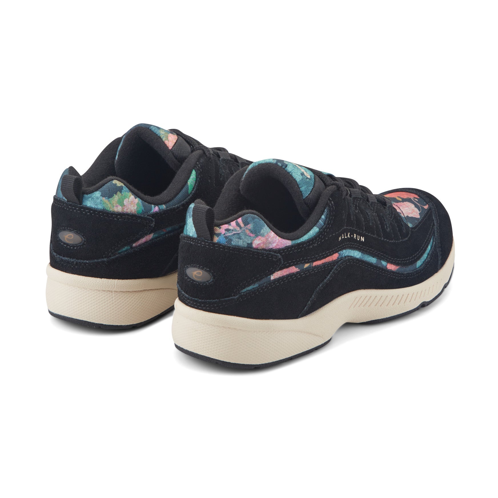 Women's Romy Walking Shoes - Black Suede/Floral | Easy Spirit