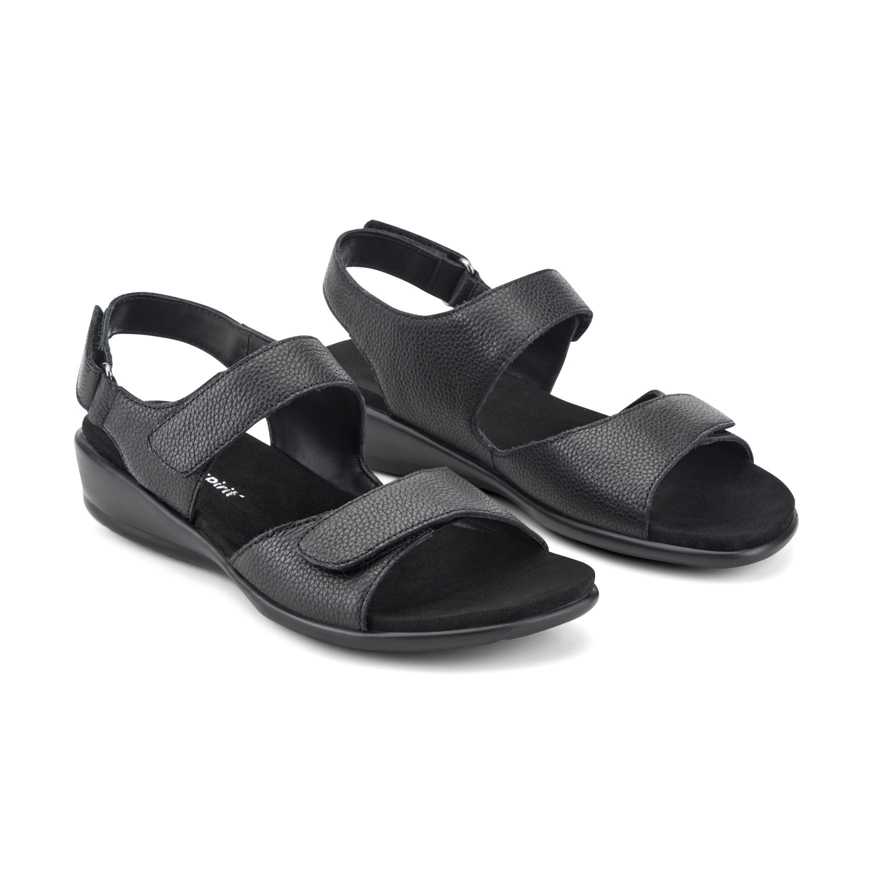 Women's Hartwell Flat Sandals - Black Leather | Easy Spirit