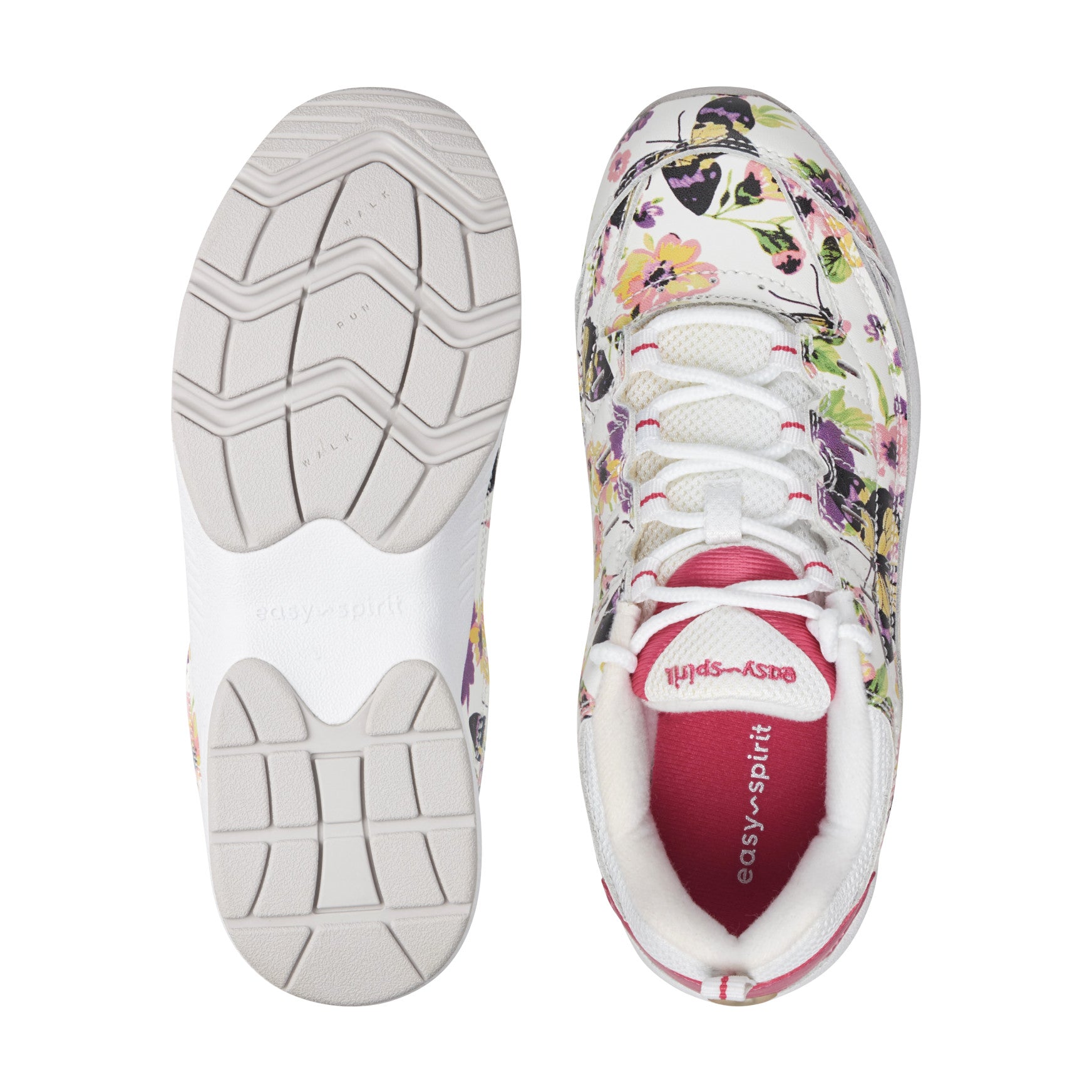 Women's Romy Leather Walking Shoes - Floral Butterfly Print | Easy