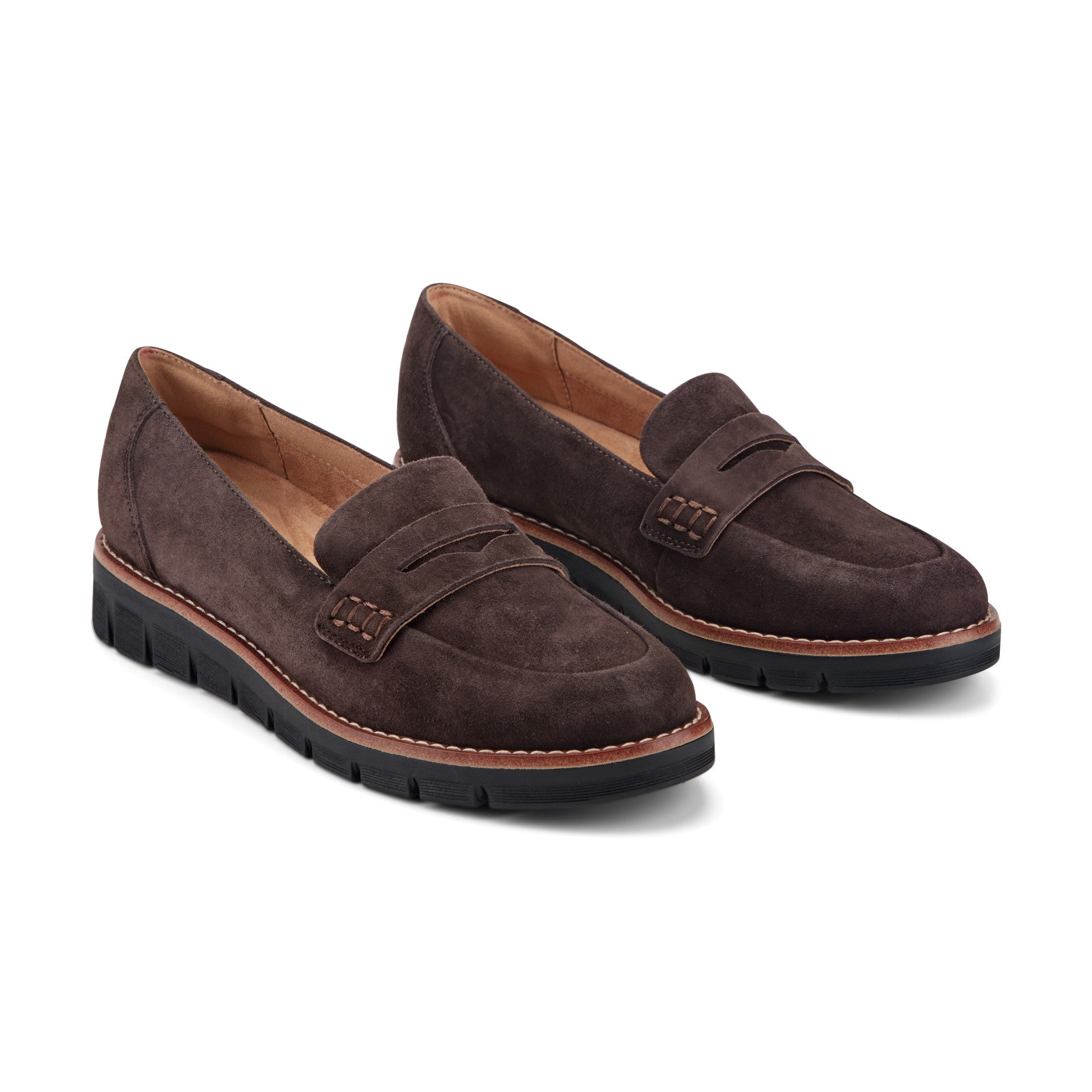 Women's Velia Casual Slip On Loafers - Dark Brown Suede | Easy Spirit