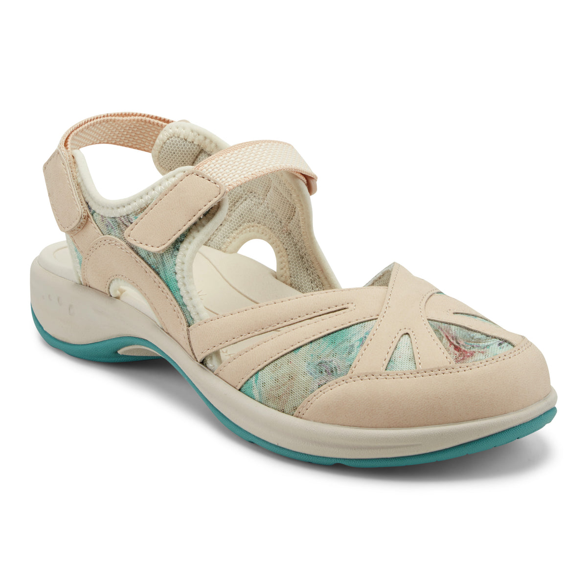 Women's Splash Flat Hiking Sandals - Light Natural/Blue Floral | Easy ...