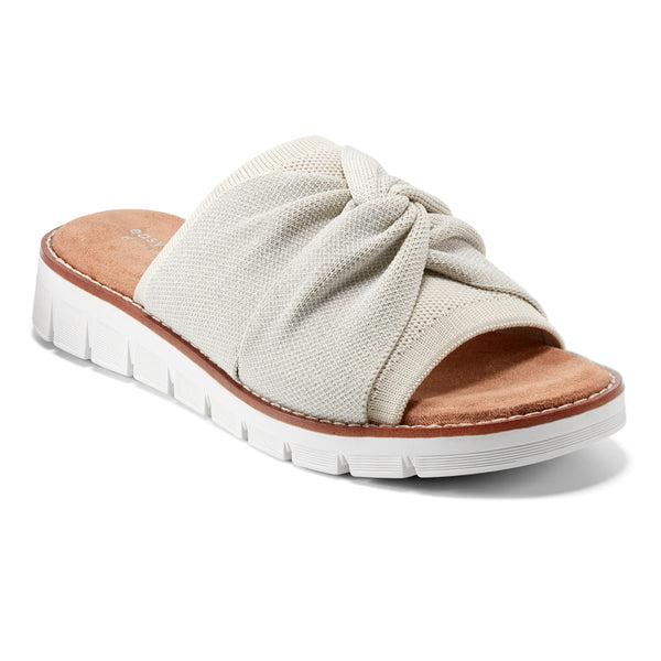 (取寄) イージースピリット レディース ジョシー Easy Spirit women Josy Ivory/Silver Women's Josy Knotted Slide Sandals - Natural | Easy Spirit