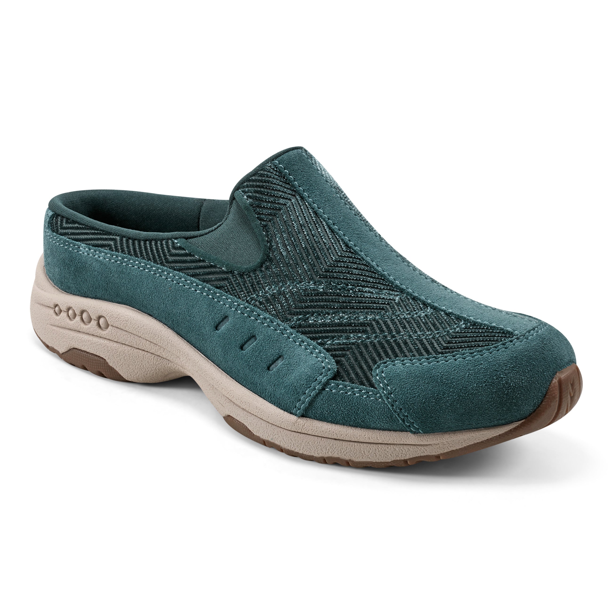 easy spirit Traveltime Clogs Green Velour Suede Outlet Shoes