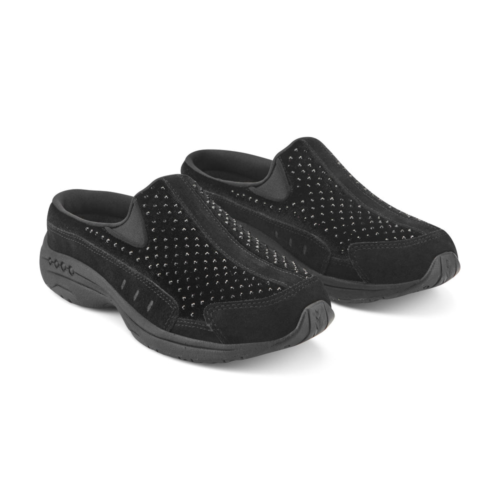 Women's Traveltime Clogs - Black Velvet/Rhinestone | Easy Spirit