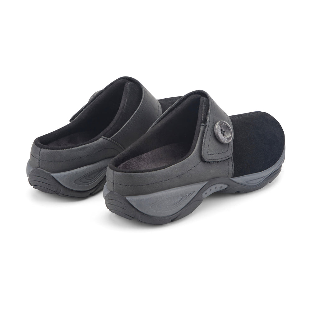 Women's Edline Slip On Casual Clogs - Black Suede | Easy Spirit