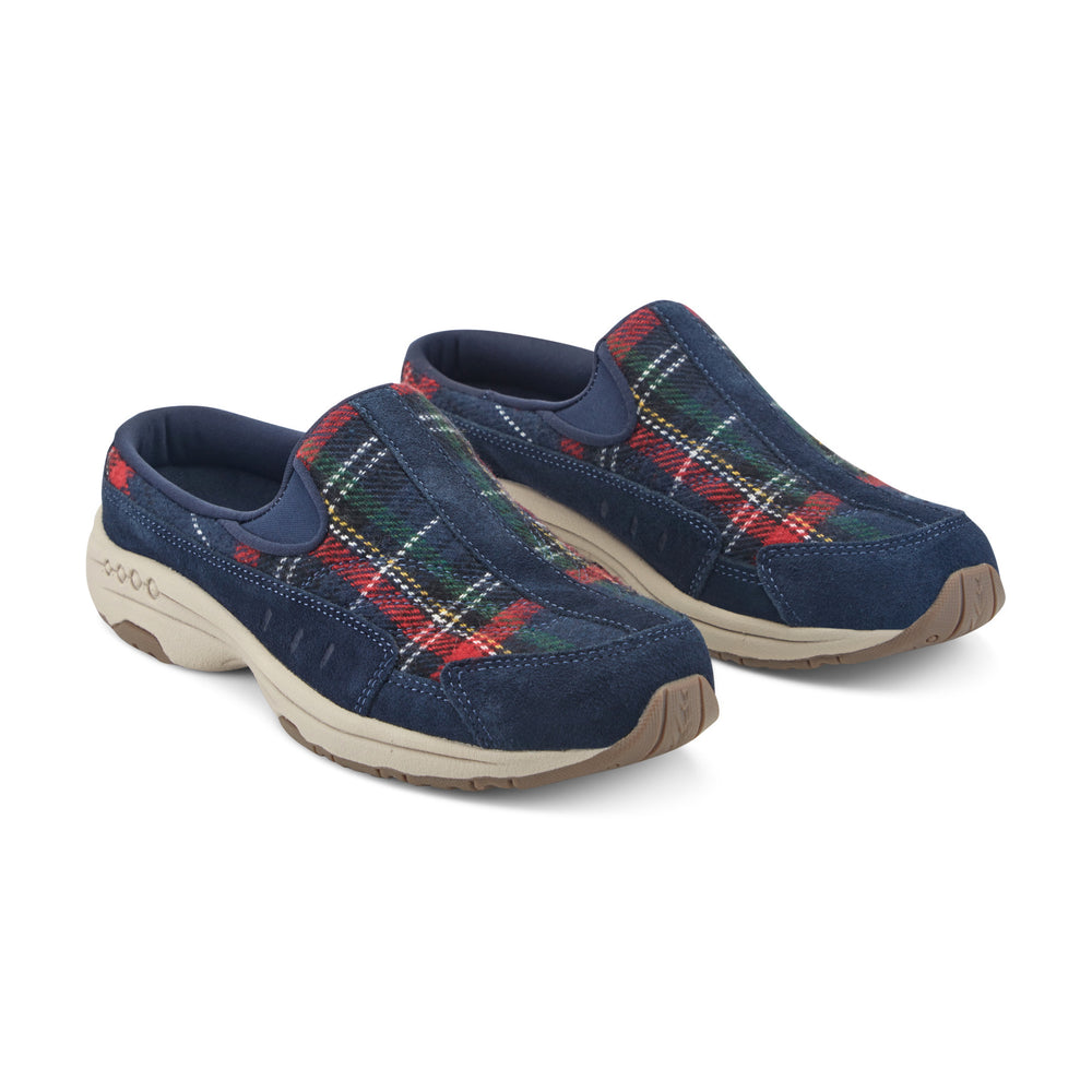 Women's Traveltime Clogs - Navy Plaid | Easy Spirit