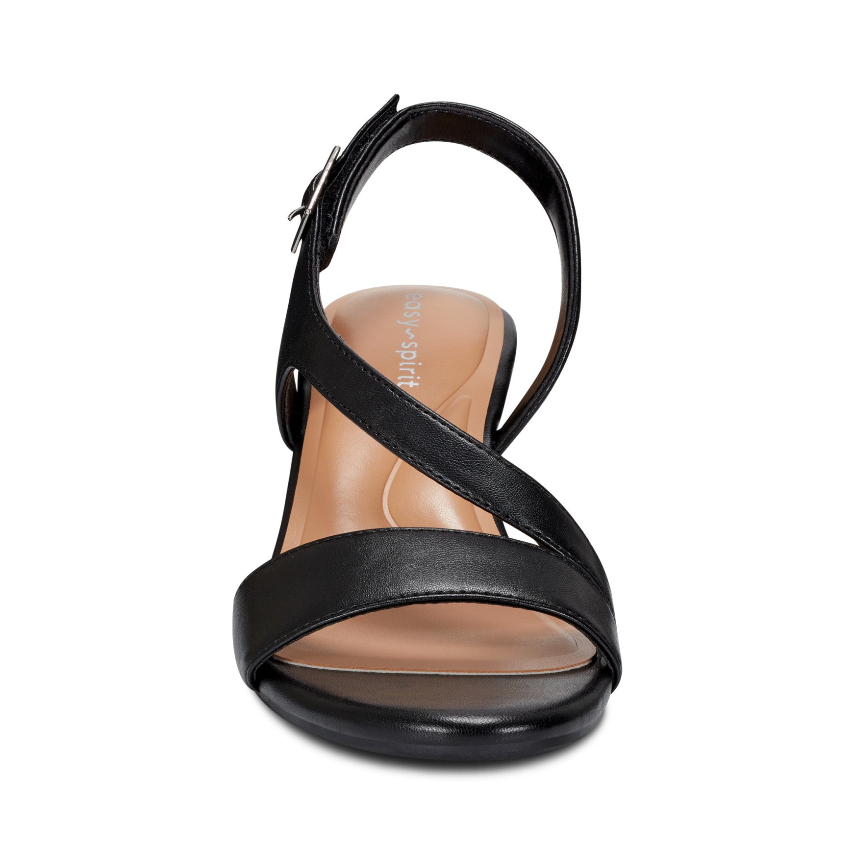 Easy Spirit Women's Zoe Asymmetrical Strap Wedge Sandals - Black - 7 Easy Spirit Women's Zoe Asymmetrical Strap Wedge Sandals - Black - 7