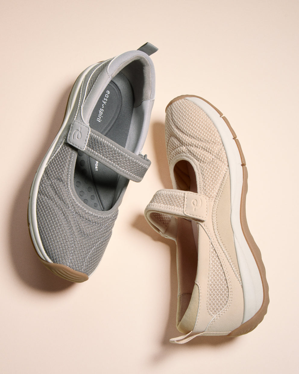 Easy Spirit walking shoes in grey and tan