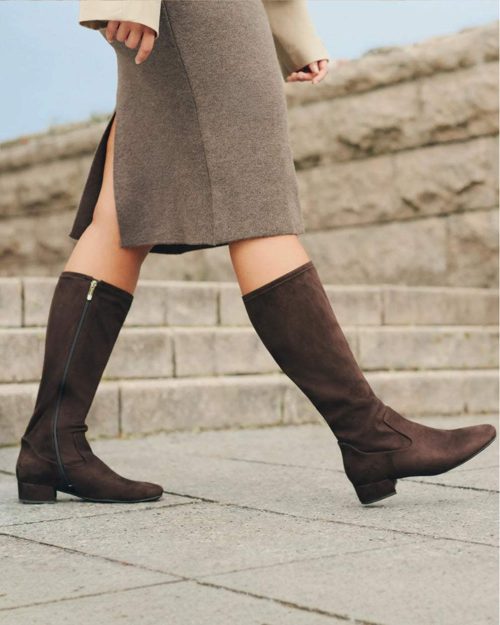 Promotional banner featuring wide calf boots