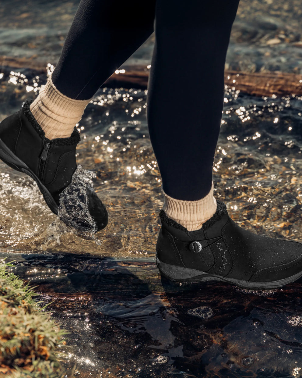 Promotional banner featuring weather ready boots and booties