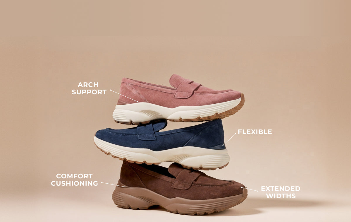 Promotional banner featuring loafers