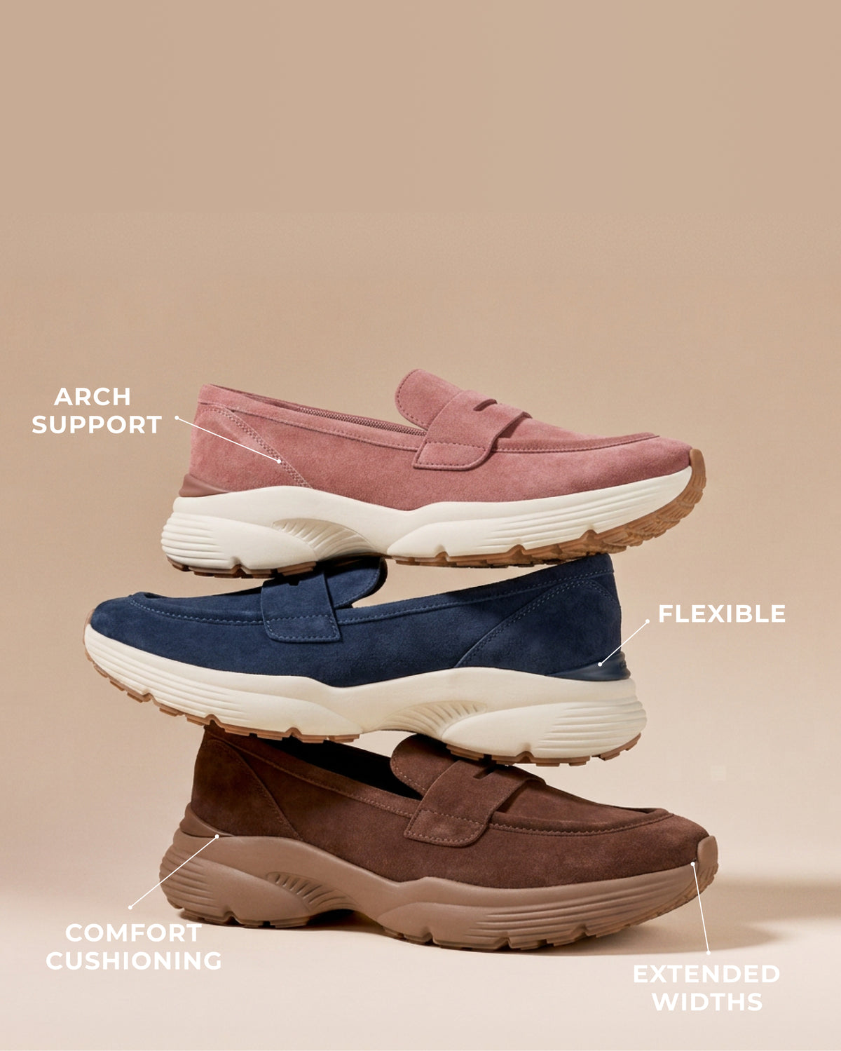 Promotional banner featuring loafers
