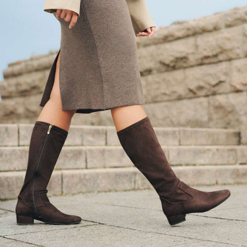 Danilyn Extra Wide Calf Block Heel Boots