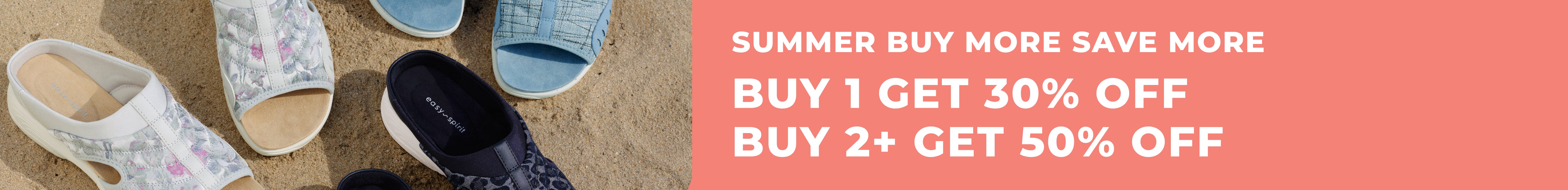 Promotional banner for summer buy more save more sale