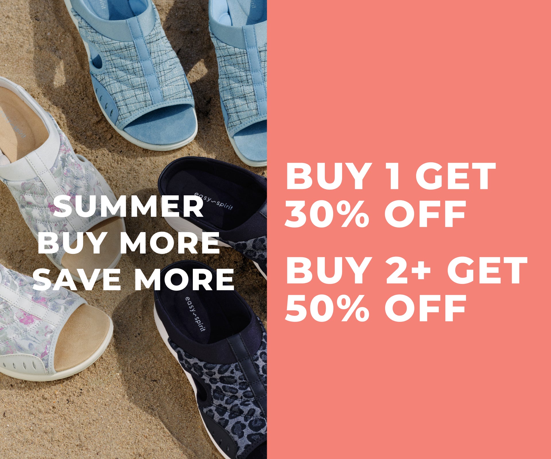 Promotional banner for summer buy more save more sale