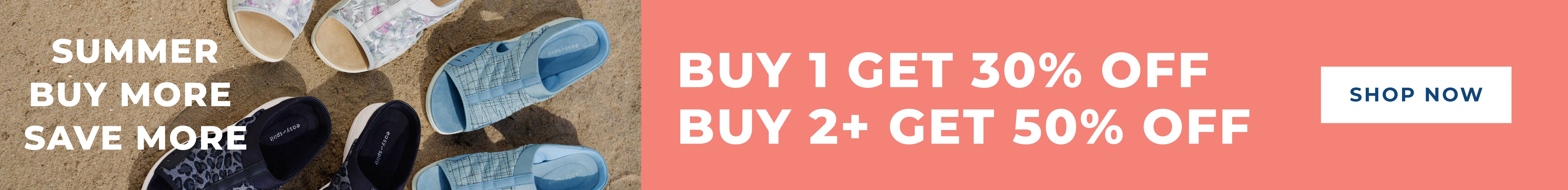 Promotional banner for summer buy more save more sale