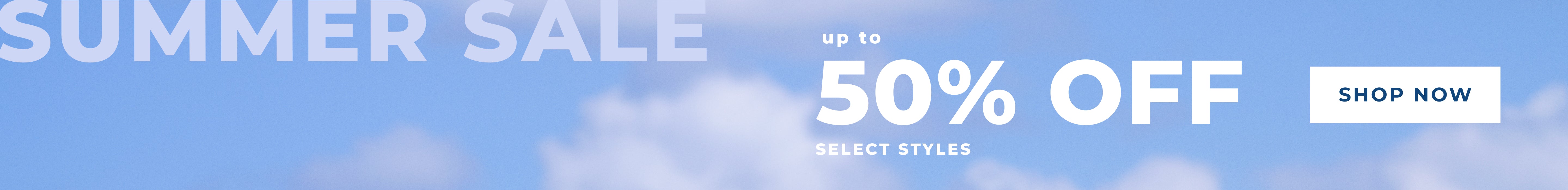 Promotional banner featuring up to 50% off the Summer Sale.