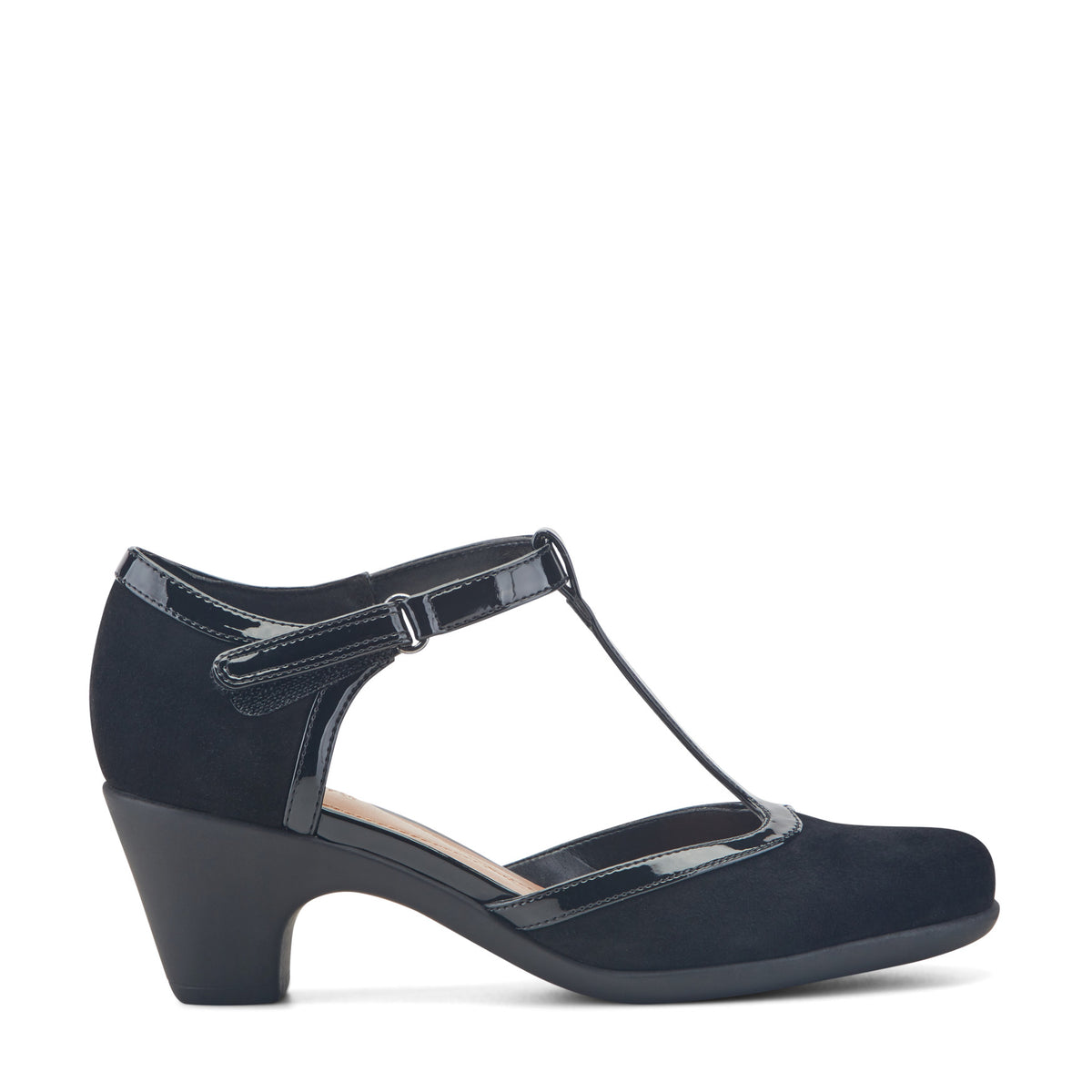Women's Cara T-Strap Heels - Black Suede | Easy Spirit