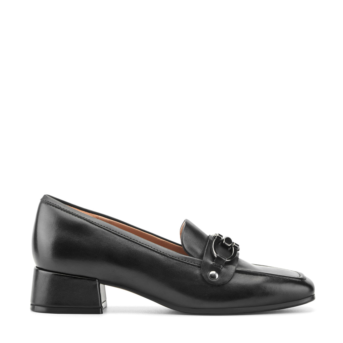 black dress shoes for women Easy Spirit Women's Falyn eFlex Bit Block Heel Loafers - Leather TopMOB CAICJ98 Padded Front Buckle Happy shopping Size:3Y