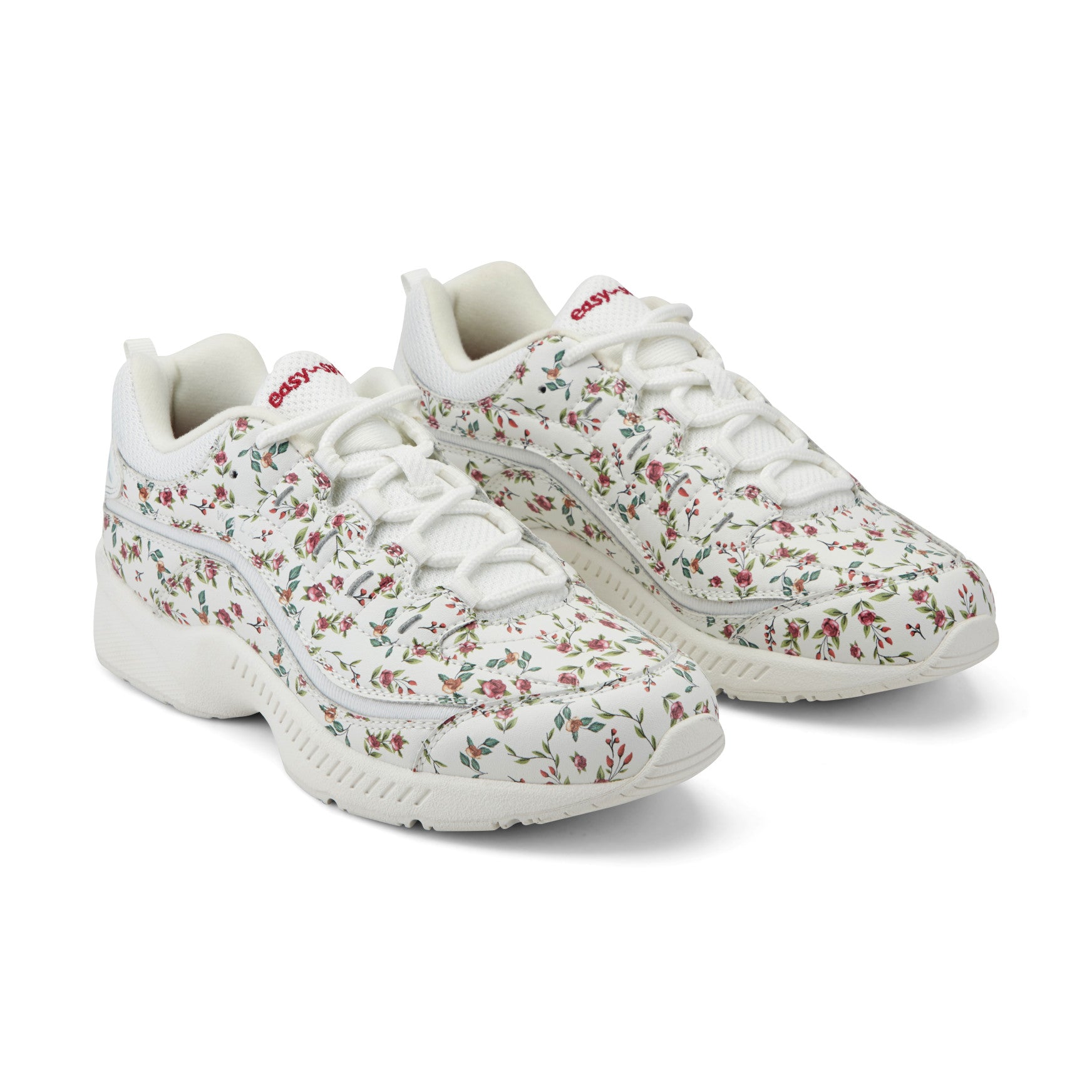 ROMI Romi ロミィ lacatan ナチュラルホワイト Women's Romy Walking Shoes - White/Pink Floral | Easy Spirit