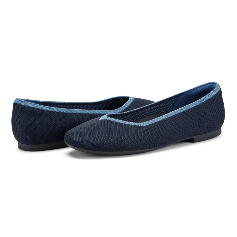 navy blue flat dress shoes for women Vokkrv Women's Ballet Flats Comfortable Casual Dressy Shoes,Work Flats Office Shoes Pointed Toe Leopard Flats Navy 8.5