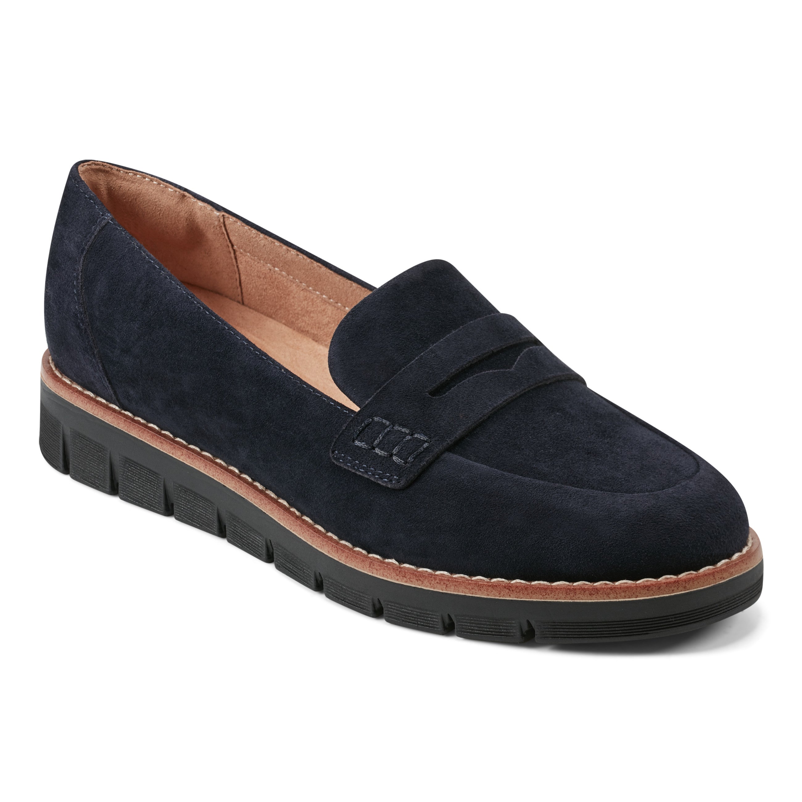 easy spirit Velia Casual Slip On Loafers Navy Suede Cheap Sale