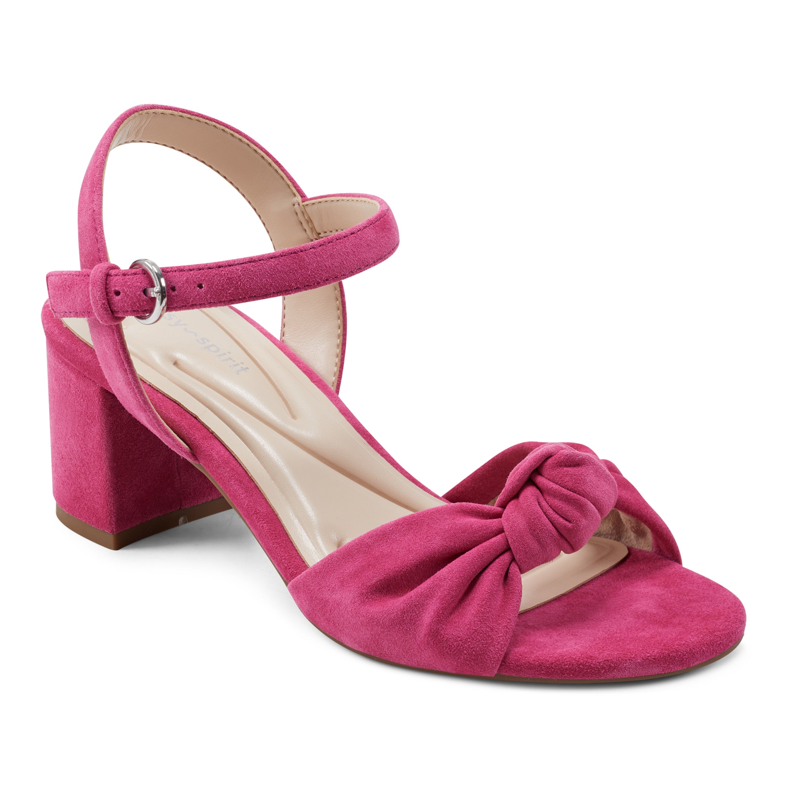 easy spirit Danica Heeled Sandals Dark Pink Suede