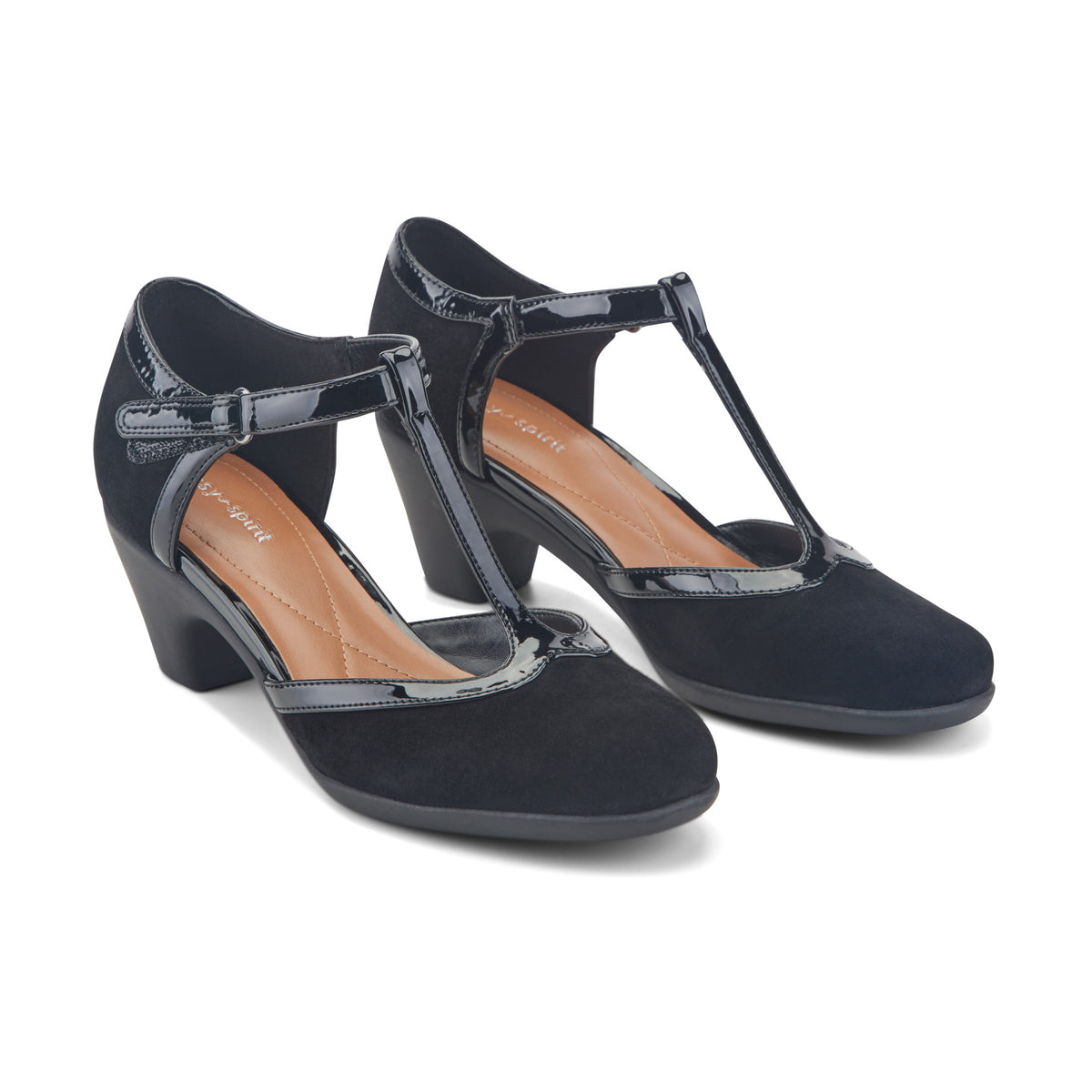 Women's Cara T-Strap Heels - Black Suede | Easy Spirit