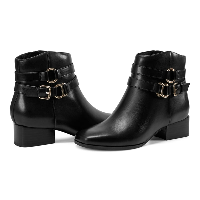 Women's Sarafina Dress Booties - Black Leather Women's Sarafina Dress Booties - Black Leather
