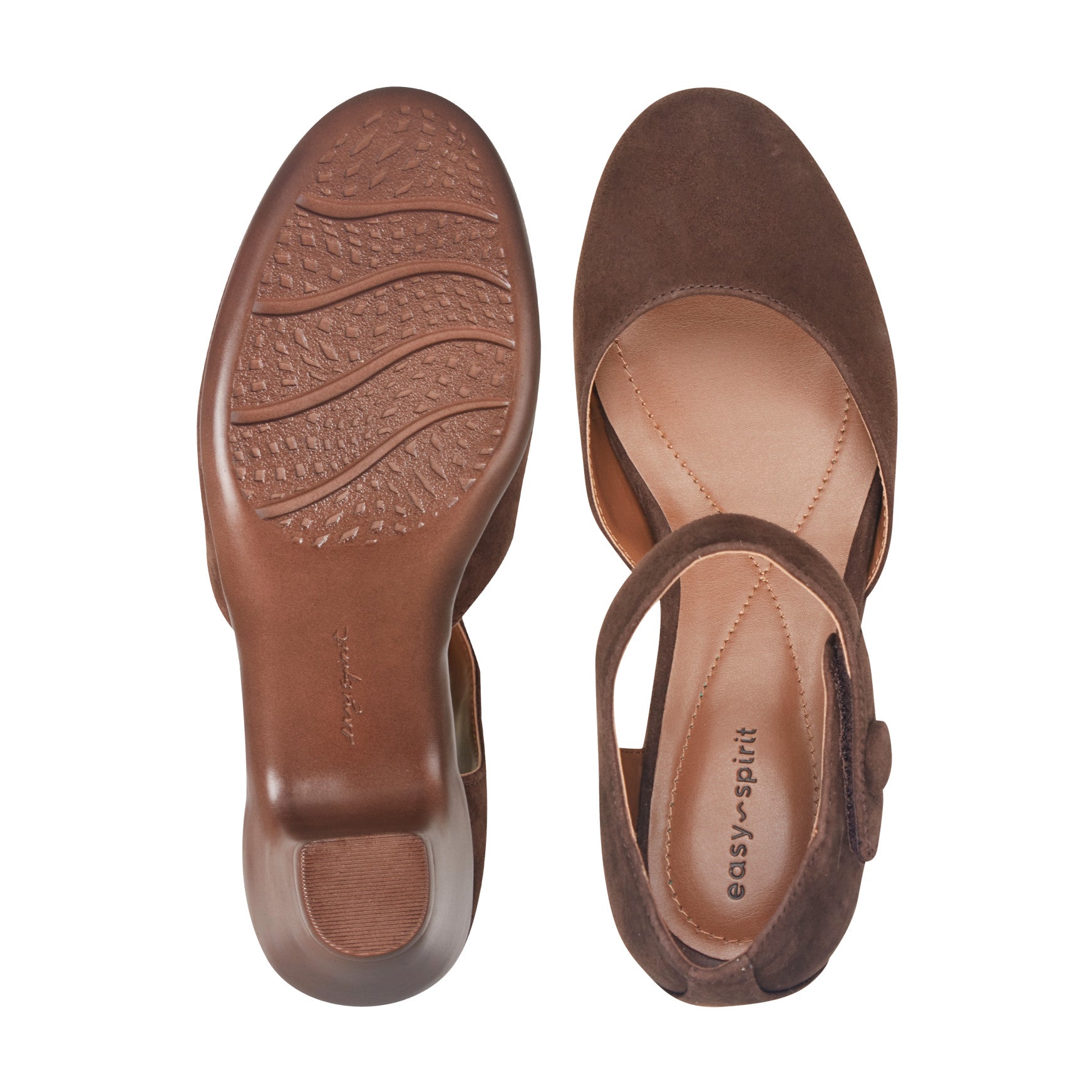 Women's Clarice Mary Jane Heels - Dark Brown Suede | Easy Spirit