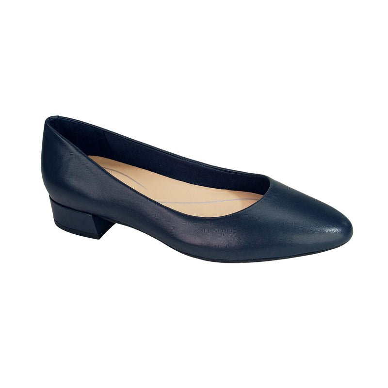 Women's Caldise Leather Low Heel Dress Shoes - Navy Leather | Easy Spirit Women's Caldise Leather Low Heel Dress Shoes - Navy Leather | Easy Spirit
