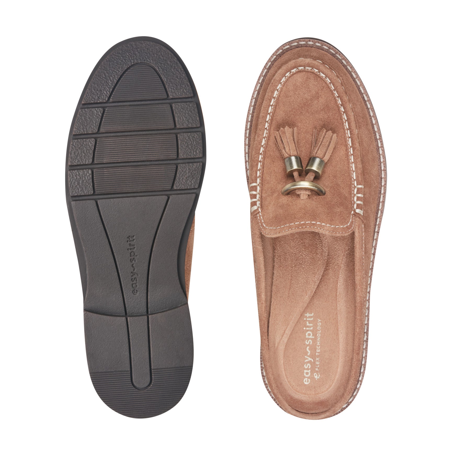 Women's Zarina Tassel Loafer Mules - Medium Brown Suede | Easy Spirit