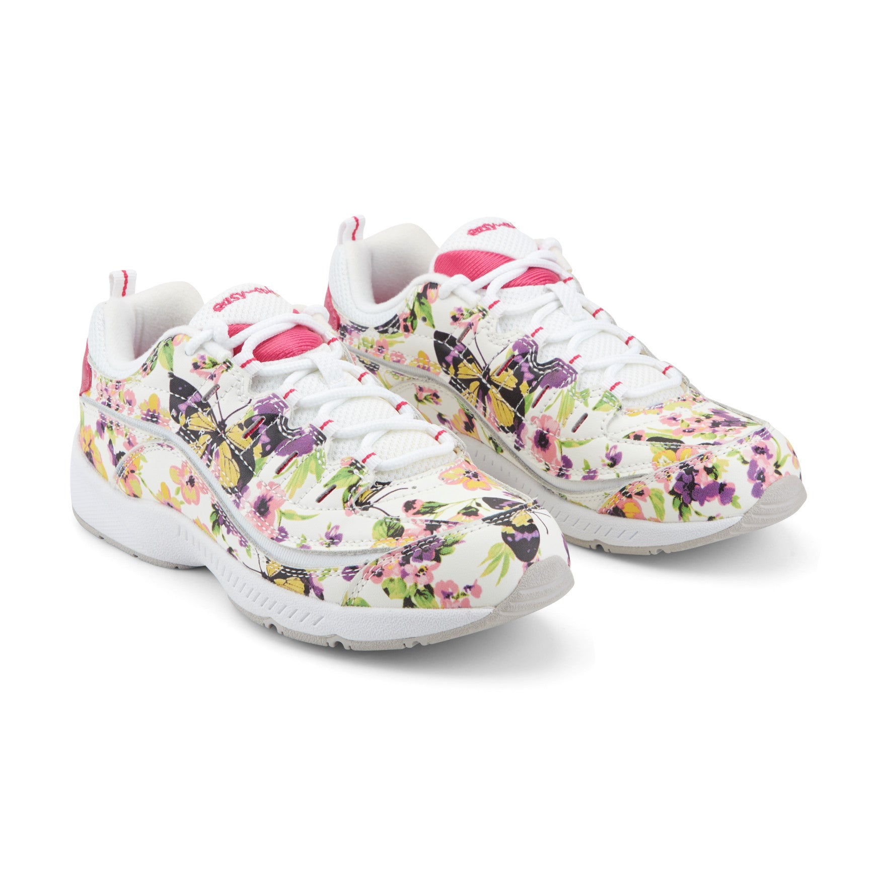 Women's Romy Leather Walking Shoes - Floral Butterfly Print | Easy