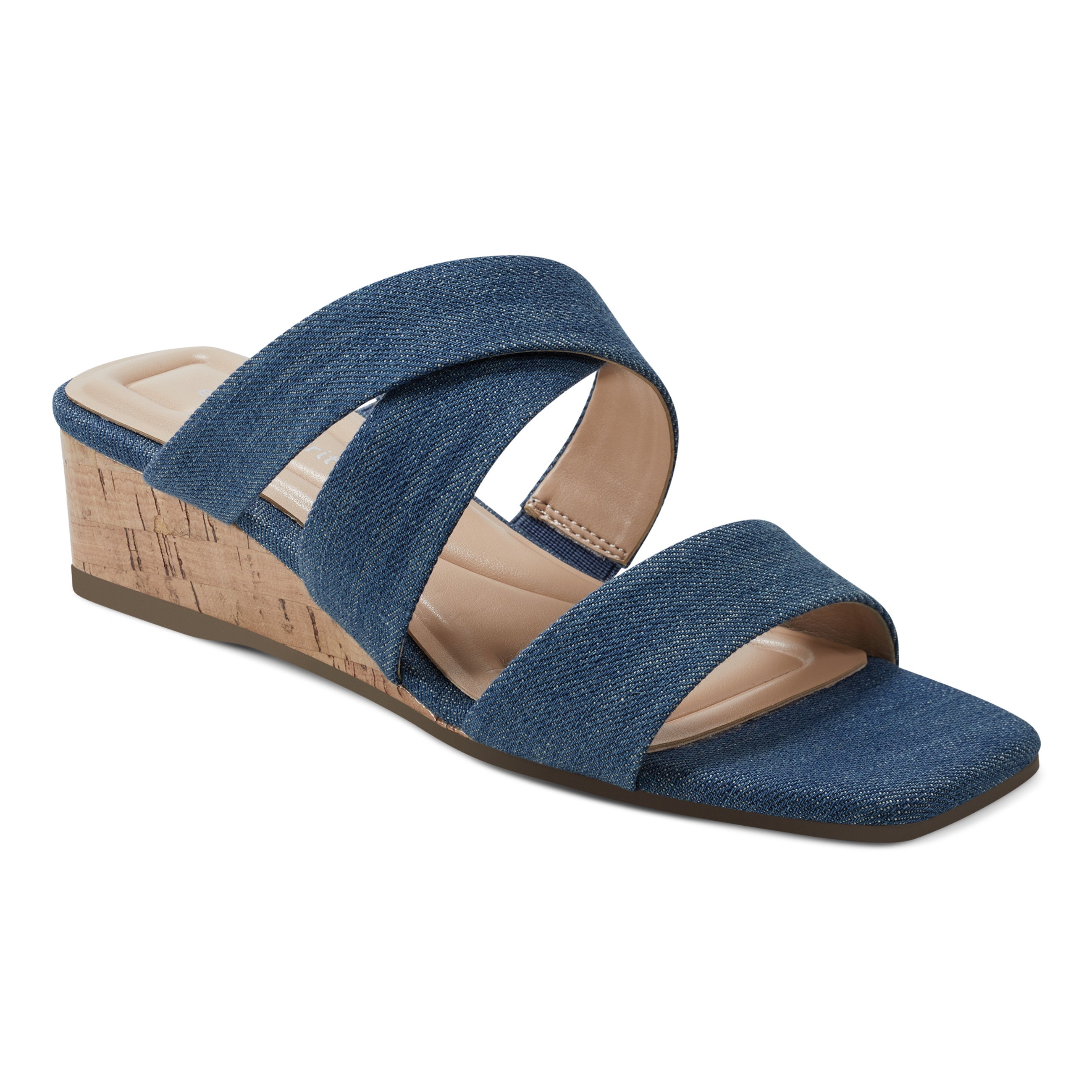 easy spirit Becky Wedge Sandals Blue Denim Top Sale Shoes