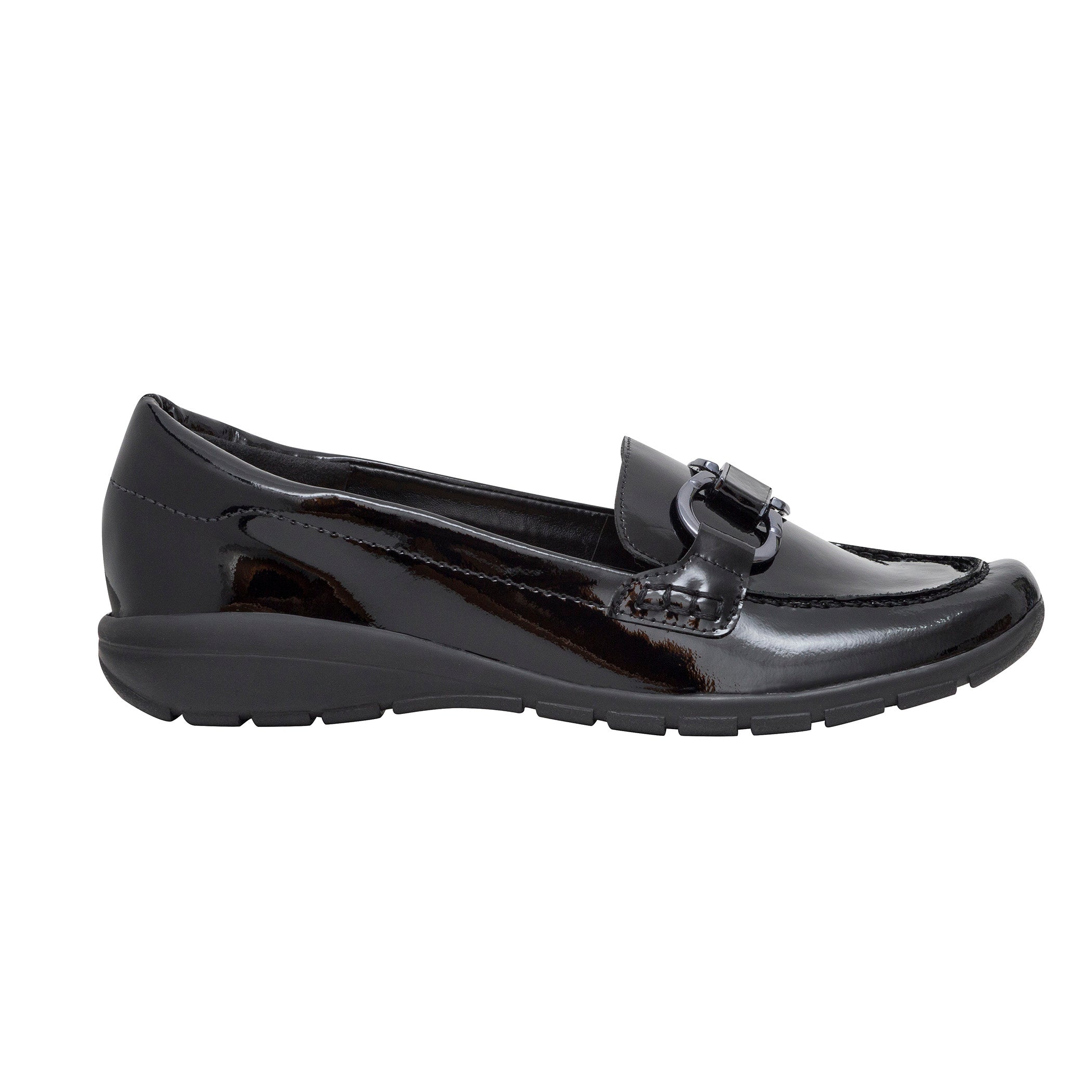 2100 black patent leather loafers